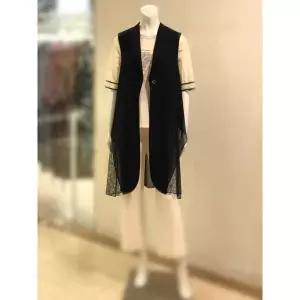 [하프클럽/] 세이브존01 레이스 배색 칼라 베스트 VT5201