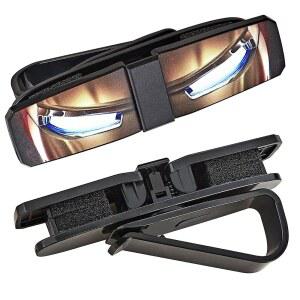 바이저, 기술 애호가 및 일상 운전자를 위한 미래형 안경 정리함을 사이버 영감 듀얼 클립 자동차 성글래스 홀더