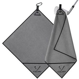 18인치 x 가방용 VIGLORY 마그네틱 골프 타월 클립 전용 클리닝 포켓 극세사 와플 초흡수성 클럽 볼 클리너, 필수 액세서리 및 남성 여성용 선물(그레이 1팩)