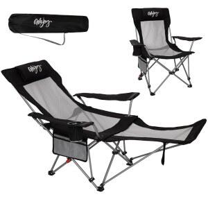 성인용 풋레스트가 있는 2-in-1 리클라이닝 캠핑 의자 등받이 조절 가능한 접이식 라운지 경량 야외용 헤비 듀티 WEJOY