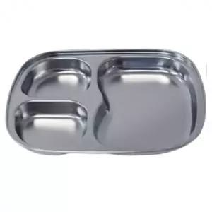 (옵션 사각 3구)스텐 그릇 나눔 접시 찬기 반찬 그릇 식기 3칸 19cm