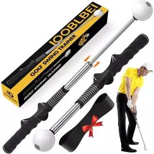 수축식 골프 스윙 트레이너 연습 도구 및 그립 오른손잡이 골퍼용 힘과 템포 스틱 훈련 초보자를 위한 망원