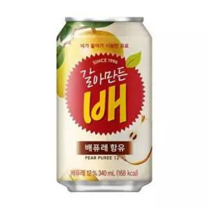 해태음료 갈아만든배 340ml 24캔/음료/과일음료수/과일원액음료수/사무실음료/과일즙