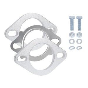 SVULK 2-볼트 2.5인치 /63mm 배기 플랜지 및 자동차 교체 플랜지용 볼트 너트가 포함된 스테인리스 스틸 개스킷