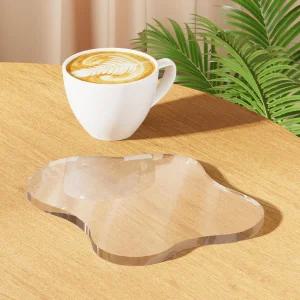 아크릴 책상 코스터 장식 접시 투명 구름 모양 바 음료 액세서리용 커피 컵 오피스 홈 데코 테이블 주방