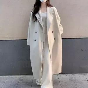 모던 베이직 스타일 여성 모직 투웨이 단추 롱코트_20226890_667501