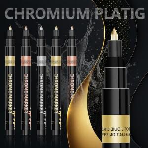 미러 마커 펜 DIY 반사 페인트 영구 금 실버 구리 모델 페인팅 마킹 0.7mm 1mm 1 개