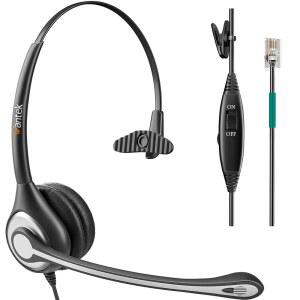 ShoreTel Plantronics Polycom Zultys Toshiba NEC Aspire Dterm Nortel Norstar Meridian Packet8 유선 데스크폰(F600S2)과 호환되는 Wantek 전화 헤드셋 Mono/Noise Cancelling Mic