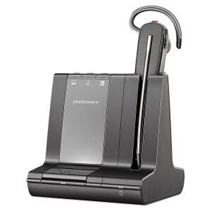 Plantronics - Savi 8240 Office-Wireless DECT 싱글 인이어(모노) 헤드셋 컨버터블(3가지 착용 스타일)-노이즈 캔슬링 마이크-데스크폰 / PC Mac-Works with Teams (인증), Zoom