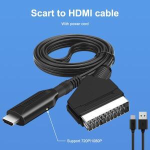 SCART-HDMI 호환 변환기 케이블 720P/1080P 스위치 SCART in HD 출력 비디오 오디오 어댑터, Sky Box STB