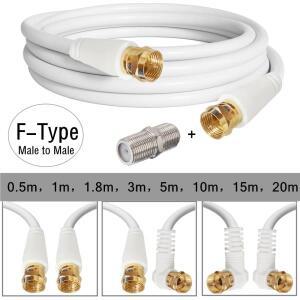 위성 TV 모뎀 셋톱박스용 F-수컷 커넥터가 있는 안테나 동축 패치 케이블 금도금 0.3M/1.8M/3M/5M/10M/15M/