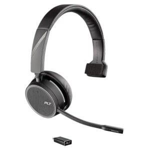 Plantronics - Voyager 4210 UC USB-C(폴리) 블루투스 싱글 이어(모노럴) 헤드셋 PC, Mac 및 데스크 폰에 연결 노이즈 캔슬링 팀, 줌 등과 함께 작동