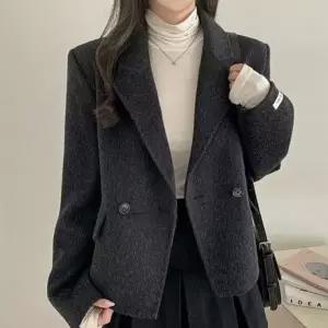 여성 스탠다드핏 더블버튼 모직 코트 자켓_20226469_667501