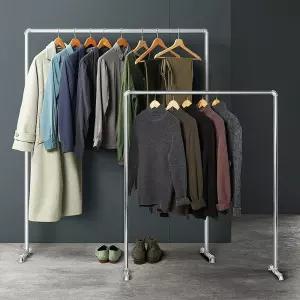 튼튼한 파이프행거 철제매장용 옷걸이거치대 미니코너 이동스탠딩 원룸 옷정리 옷수납