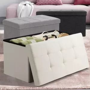 스툴 대형 접이식 수납형 패브릭 낮은가죽 현관벤치 사각의자 긴 수납보조 화장대의자