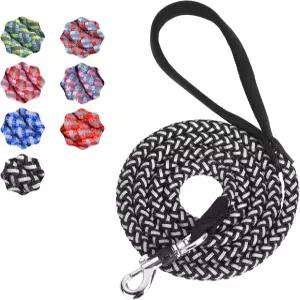 중소형견을 위한 반려견 훈련용 목줄 로프 개 씹는 방지 및 반사견 리드