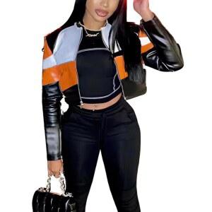 KSOTUTM 가죽 재킷 오토바이 코트 봄버 여성용 나스카 레이서 바이크 A2 블랙 경량