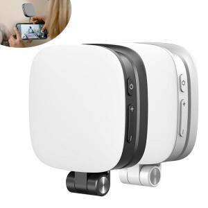 미러 내장, 강력 자석 부착, 스마트폰/태블릿용 충전식 LED 비디오 촬영 조명, 미니 셀카 보조광