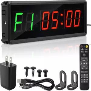 Faweskii 업그레이드된 Tabata/FBG/EMOM - 피트니스 애호가를 위한 대규모 디지털 인터벌 운동 스톱워치 홈