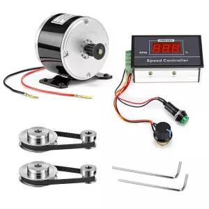 Lounsweeer 4팩 소형 브러시드 영구 자석 전기 모터 E 스쿠터 속도 제어용 24v 350w 3000rpm 및 Gt2 풀리