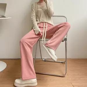 여성바지 밍크 와이드 코듀로이 기모 밴딩 팬츠_20196338_667501