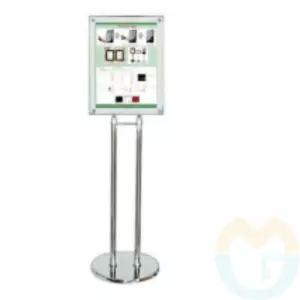 굿마켓 웨이팅 메뉴판꽂이 A2 크롬도금 포스터액자 포스터거치대 카페인테리어소품 메뉴거치대 스탠드형안