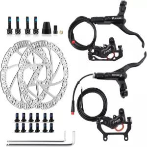 줌 이바이크 유압 디스크 브레이크 세트 H876E 4피스톤 전원 차단 전기 자전거 키트 2핀 센서 포함