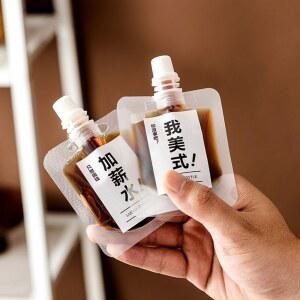 에스프레소 파우치 원액 포장 스파우트 일회용 세트 40 30ml 투명백 테이크아웃