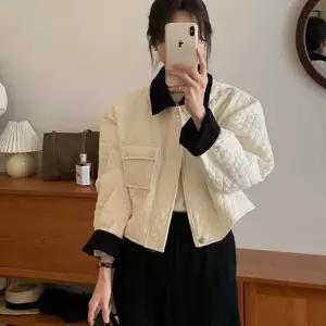 누빔 퀼팅 추천 크롭 배색 워크 자켓_20226942_667501