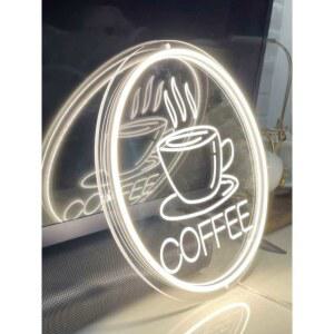 커피 네온간판 LED 간판 영업중 레 밝은 전광판 조명 백색 인테리어