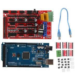 3D 프린터 컨트롤러 DIY 키트, RAMPS 1.4 + 2560 R3 보드 5pcs A4988 스테퍼 모터 드라이버 및 아두이노 RepRap용 히트싱크