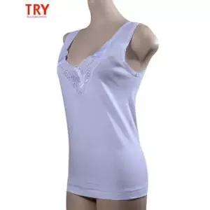 [라일리여성언더웨어] Rly 편안한 백색 여성런닝 ZF 트라이) 면자수레이