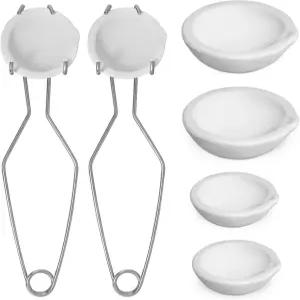 노벨레어-8 금속 키트용 도가니 세라믹 석영 4개 업그레이드 및 확대 2개 채찍 클립 손잡이 2a 금과 은과