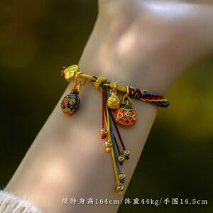 염주 오색실팔찌 단오절 매듭 오색 불교