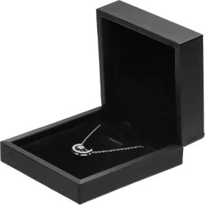 결혼식용 기프탑 PU 가죽 목걸이 펜던트 박스 보석 선물 보관 디스플레이 케이스(블랙)