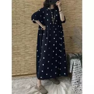 여자 원피스 모시 면마 도트 롱스커트 프린트 플라워 하늘하늘 CH1