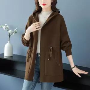 EAMT 여자 하프 모직 동계 코트 밍크촉감 후드 오버핏 추동 EUNG3