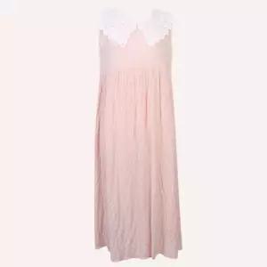 [신상오픈런]여성 레이스 카라 민소매 롱 원피스 루즈핏 (41315924)