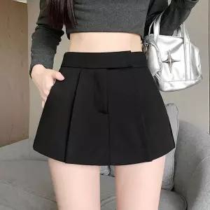 치마 팬츠 여성용 플리츠 방지 A라인 반 힙업 노출 봄철 CH1