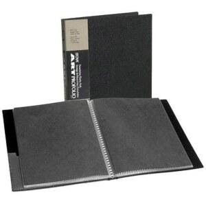 이토야 오리지널 분량의 있는 보관용 슬리브와 48페이지 투명 9X12 디스플레이 바인더 프레젠테이션 시트 포트폴리오 프로폴리오 블랙 프로텍터가 아트 폴더 플라스틱