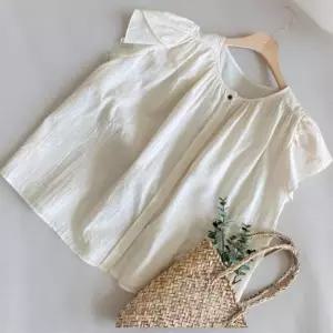 [신상오픈런]여성 프릴 소매 코튼 스트라이프 블라우스 러블리 디자인 (37710893)