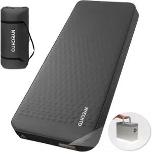 전기 펌프가 장착된 NYECHTO 셀프 팽창 수면 패드 4인치 두께의 초경량 메모리 폼 캠핑 매트리스