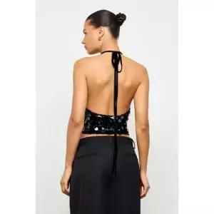 EAMT 여성 조끼 블링 빅 오프숄더 홀터넥 톱 나시 파티 스팽글 스키니 핏 EUNG1