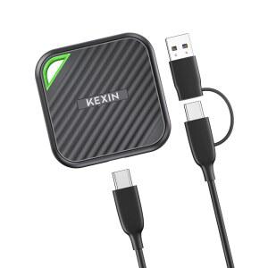KEXIN 외장 SSD 512G USB C 휴대용 최대 2000MB/s 솔리드 스테이트 드라이브 3.2세대 2x2 타입-C PC Mac 게임 콘솔용