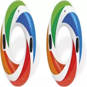 인텍스 튜브형 컬러 회전 플로팅 튜브 뗏목 (손잡이 포함 2개 세트) 48인치 58202EP