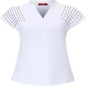 펠리수 여성 V넥 골프 폴로 셔츠 반팔 스포츠 운동 상의