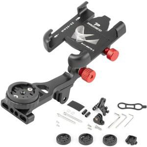 ZPZEZT 유니버설 바이크 폰 마운트 및 사이클링 컴퓨터 홀더 u2013 360 조절 가능한 알루미늄 합금 자전거 스템 마운트, 4개의 베이스 | 액션 카메라 라이트 브래킷