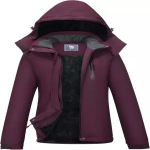 카멜 크라운 여성용 따뜻한 겨울 스키 재킷 후드 마운틴 방풍 레인 방수 스노우 코트