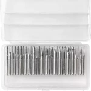 L uo ke 30Pcs 다이아몬드 버 세트 - 1/8인치 섕크 스톤 조각 비트 드멜 로터리 도구용