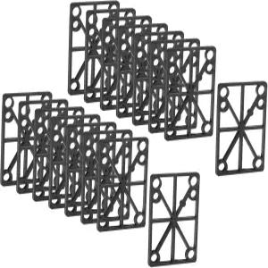 파티킬 1/8인치 스케이트보드 라이저 패드 16개 PP 충격 트럭용 앵글 웨지 소프트 블랙